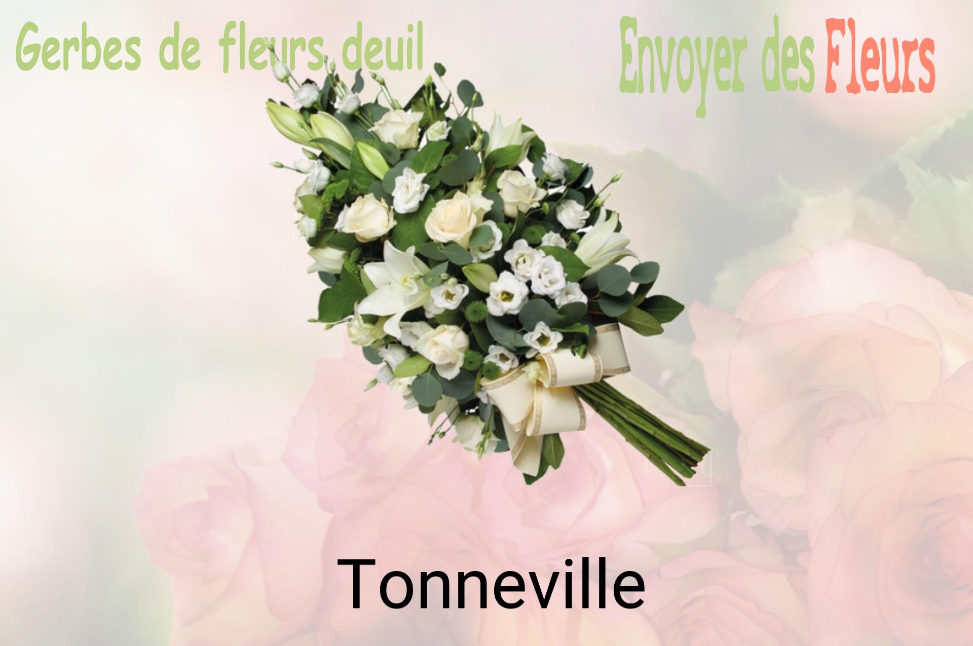 Gerbe de fleurs de deuil livrée à Tonneville
